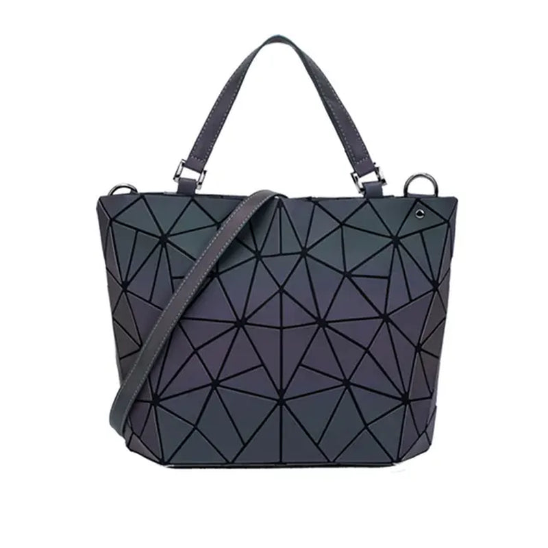 Women Handbags Luxury Geometric Shoulder Bag Set Folding Tote Crossbody Bag Female Handbag for Ladies Luminous Bao Bag Geometric