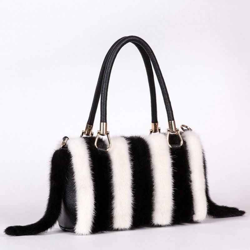 Real Mink Fur Bag Shoulder Bag Luxury Women Purses and Handbags High Quality Fur Crossbody Bags for Women Handbag