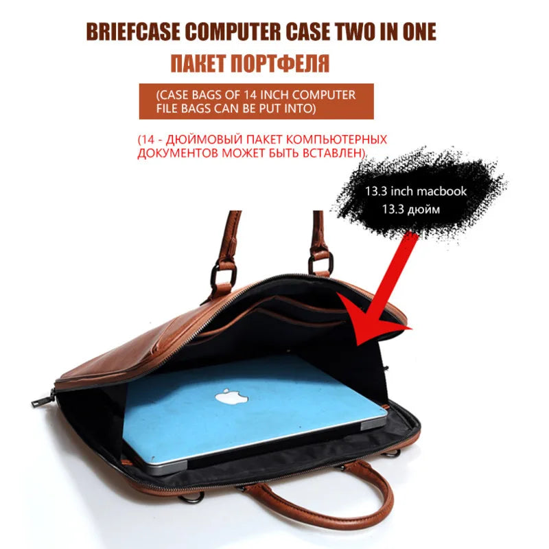 2024 New Women'S Briefcase Female 13 Inch Laptop Portable Handbag Shoulder Bag Business Leather Crossbody Bags Women Handbags