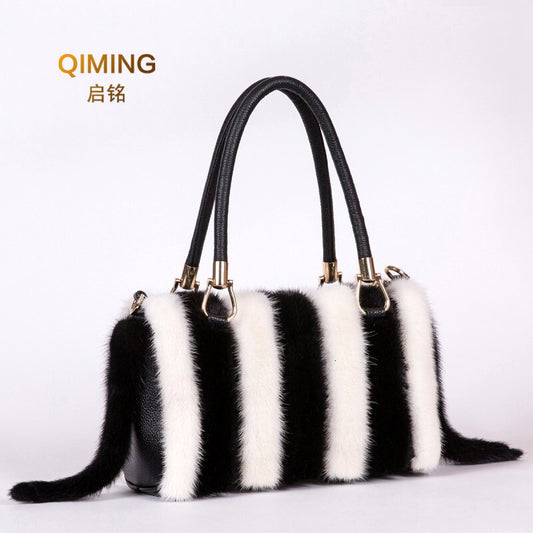 Real Mink Fur Bag Shoulder Bag Luxury Women Purses and Handbags High Quality Fur Crossbody Bags for Women Handbag