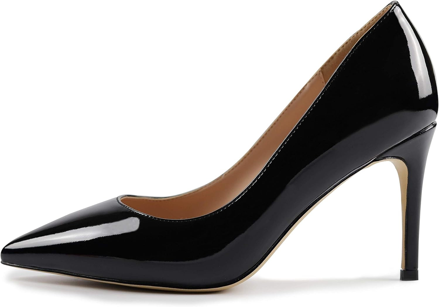 Womens Basic High Heel Pumps Slip on Pointed Toe Stiletto Heels Shoes 8.5CM Handmade Comfortable Heels