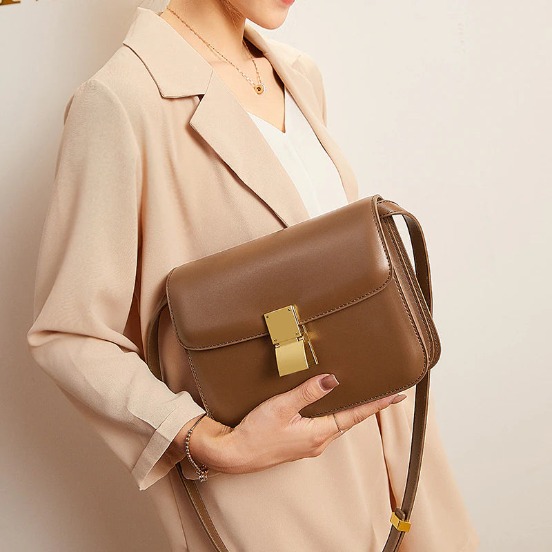 Women’S Genuine Leather Shoulder Bag 2022 Trend Brand Small Square Bags Luxury Designer Handbag Fashion Messenger Bagstofu Bags