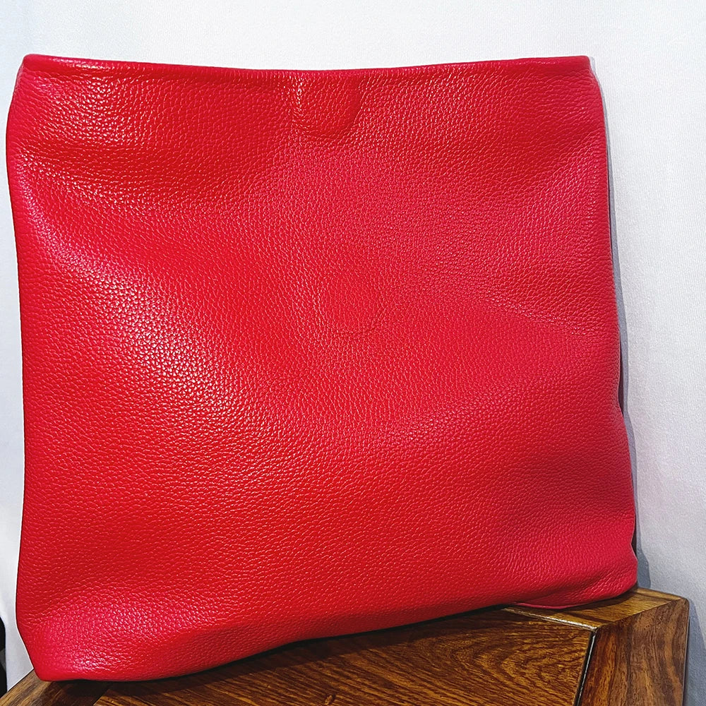 New Euro Fashion Curled Handbags Hot Office Mobile Phone Pockets Women'S Handbag High Quality Portable Genuine Leather Handbags