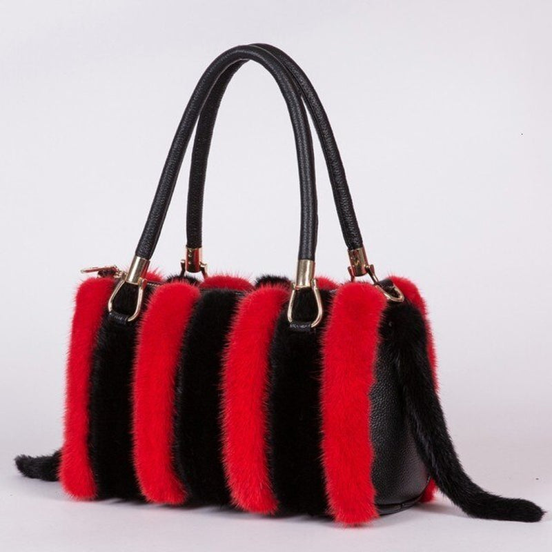Real Mink Fur Bag Shoulder Bag Luxury Women Purses and Handbags High Quality Fur Crossbody Bags for Women Handbag