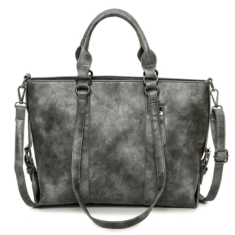 Retro Larger Capacity Shoulder Bags Vintage Women Leather Handbag Luxury Handbags Women Bags Designer Female Bag Messenger Bag
