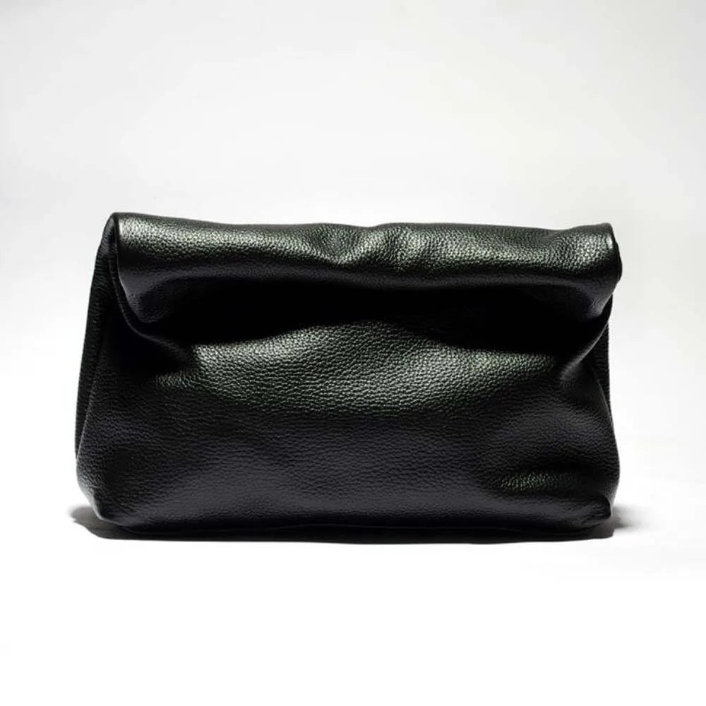 New Euro Fashion Curled Handbags Hot Office Mobile Phone Pockets Women'S Handbag High Quality Portable Genuine Leather Handbags