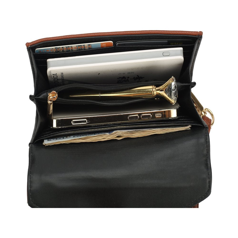 Hadley Vegan Leather Women'S Satchel & Wristlet Wallet, Stylish Top-Handle Purse Handbag 2 Pcs by Mia K - Pewter