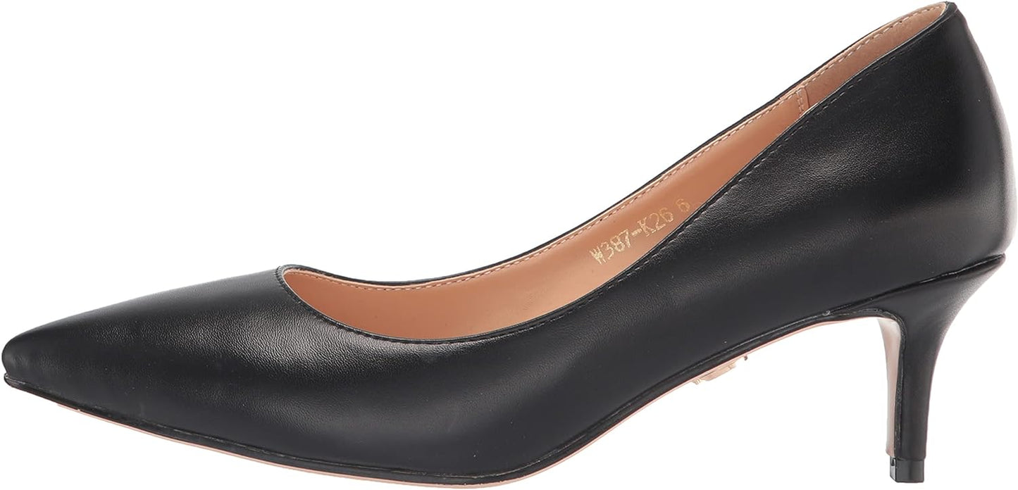 Valerie - Women'S and Comfortable Pointed Toe Kitten Heel Pumps with 2.5" Stiletto Heels in Vegan Leather. Handmade to Perfection.