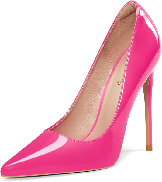 Women Pumps, Pointed Toe High Heel 4.7 Inch/12Cm Party Stiletto Heels Shoes