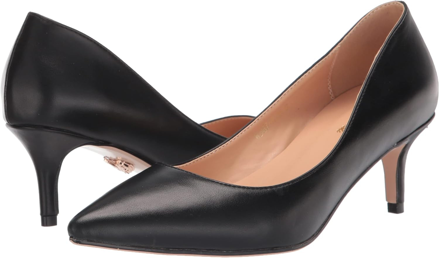 Valerie - Women'S and Comfortable Pointed Toe Kitten Heel Pumps with 2.5" Stiletto Heels in Vegan Leather. Handmade to Perfection.