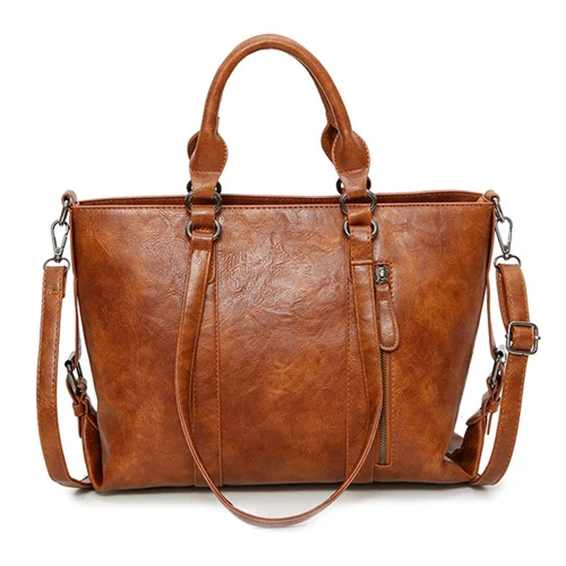 Retro Larger Capacity Shoulder Bags Vintage Women Leather Handbag Luxury Handbags Women Bags Designer Female Bag Messenger Bag