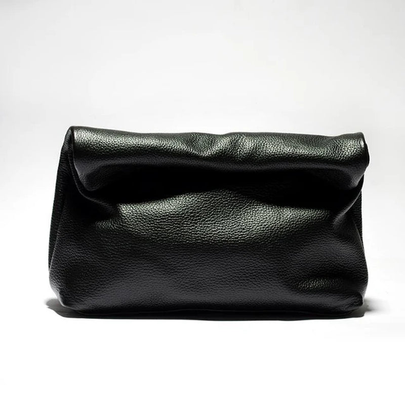 New Euro Fashion Curled Handbags Hot Office Mobile Phone Pockets Women'S Handbag High Quality Portable Genuine Leather Handbags