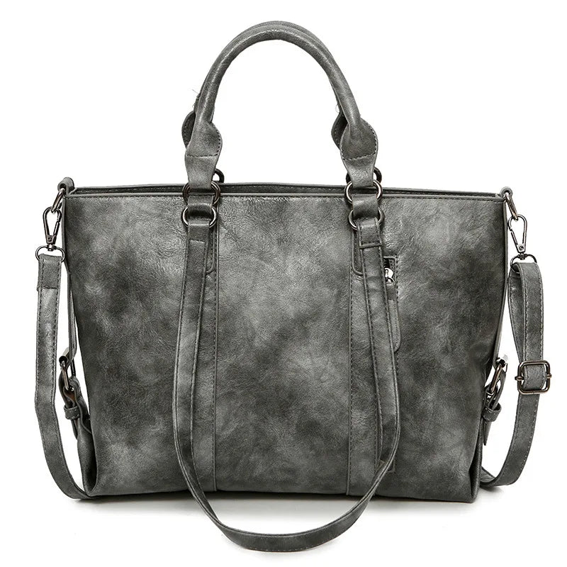 Retro Larger Capacity Shoulder Bags Vintage Women Leather Handbag Luxury Handbags Women Bags Designer Female Bag Messenger Bag