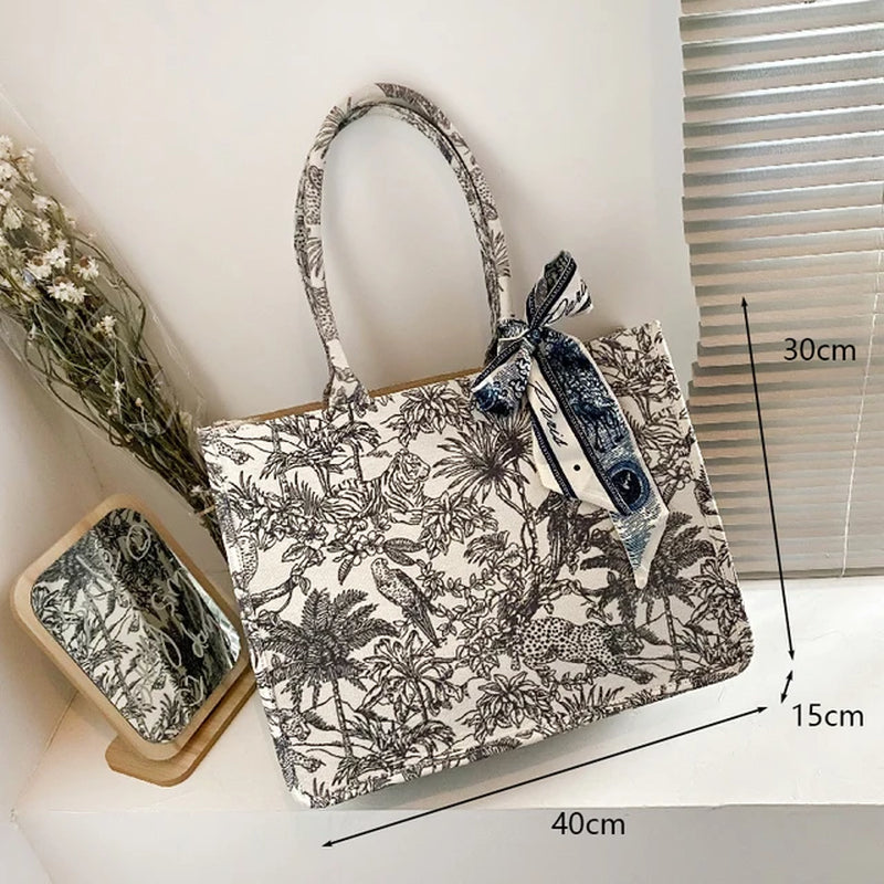 Fashion Luxury Designer Handbag Brand Bag Purses and Handbags for Women Shopper Jacquard Embroidery Beach Shoulder Tote Bag