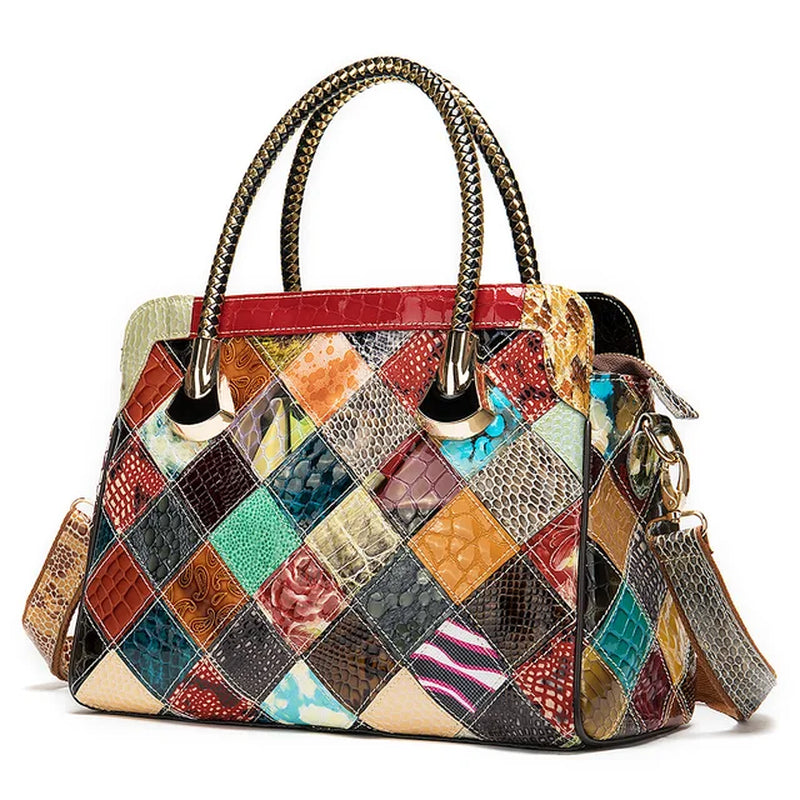 Womens Genuine Leather Handbags Women'S Leather Luxury Handbags Women Bags Designer Top-Handle Bags Messenger Bag Female