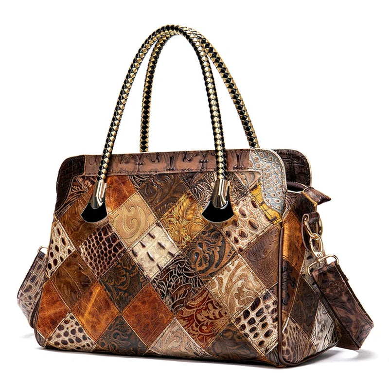 Womens Genuine Leather Handbags Women'S Leather Luxury Handbags Women Bags Designer Top-Handle Bags Messenger Bag Female