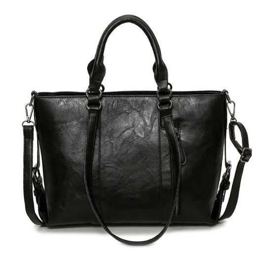 Retro Larger Capacity Shoulder Bags Vintage Women Leather Handbag Luxury Handbags Women Bags Designer Female Bag Messenger Bag