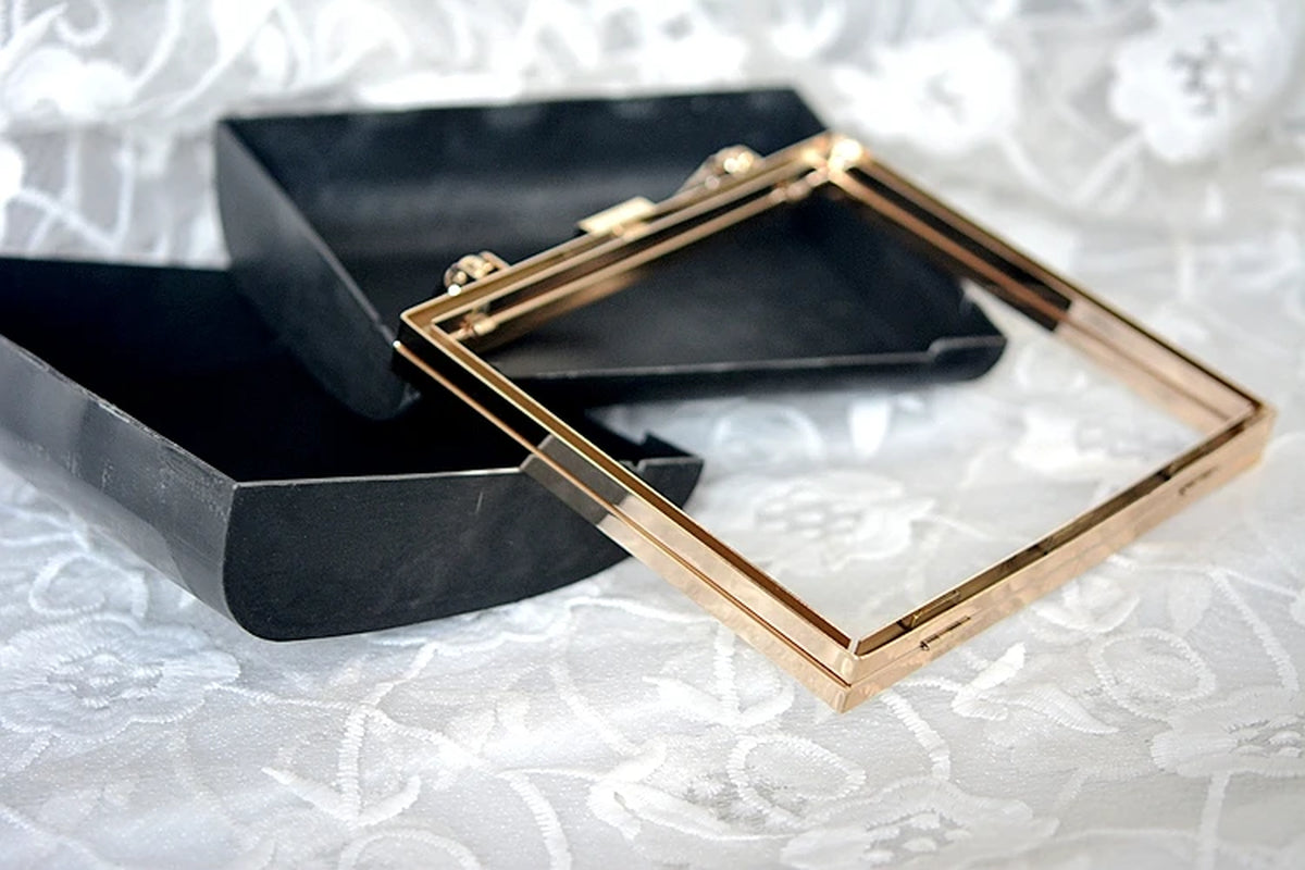Metal Frame Box Purses Handles for DIY Handbags Evening Bag Clutch Accessories with Metal Bag Handles on Top Box Purse Frame