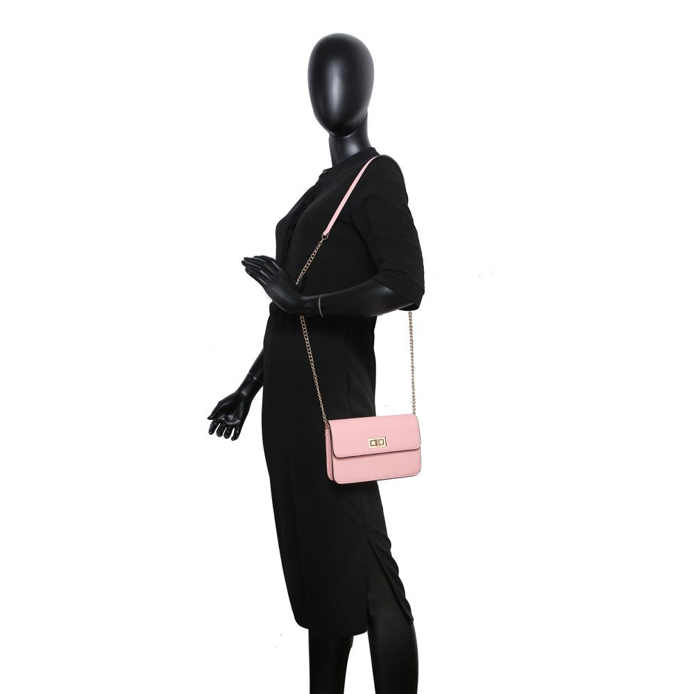 Womens Turn Lock Crossbody Bag Handbags Vegan Leather Purses for Women Shoulder Bag with Chain Strap