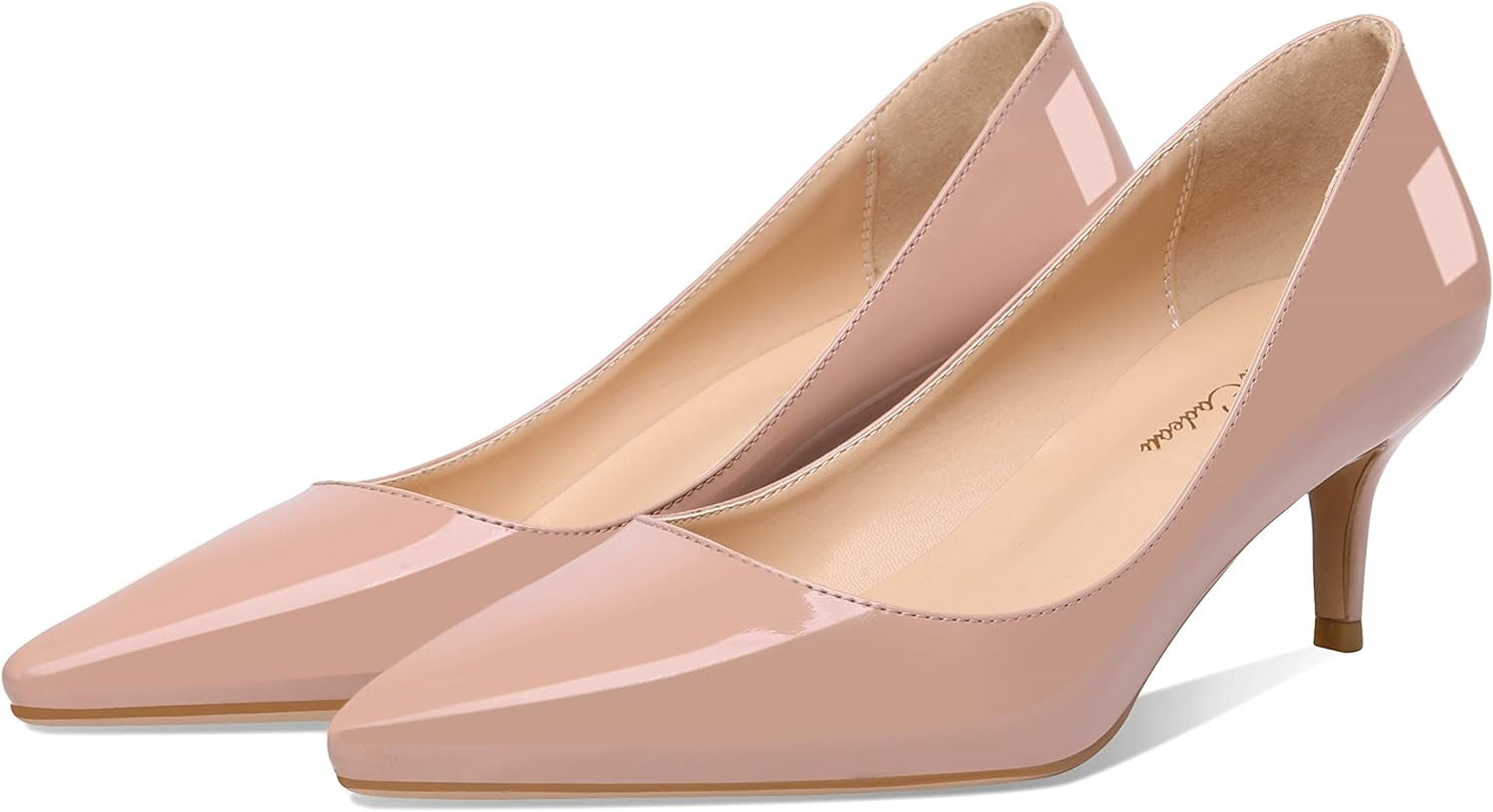 Valerie - Women'S and Comfortable Pointed Toe Kitten Heel Pumps with 2.5" Stiletto Heels in Vegan Leather. Handmade to Perfection.