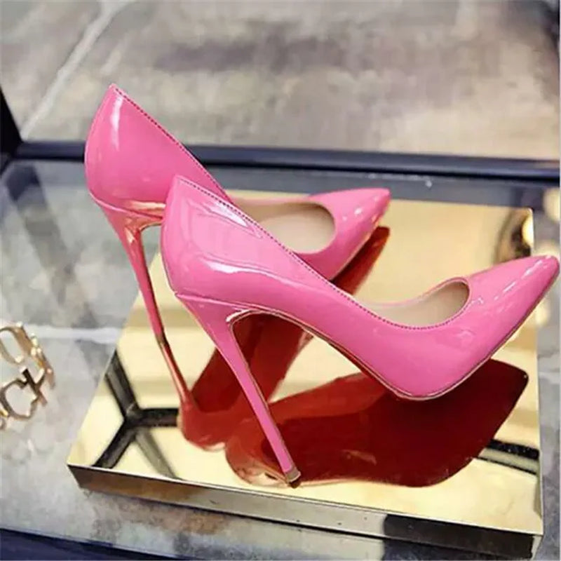 Shoes Woman High Heels Pumps Tacones Pointed Toe Stilettos Talon Femme Sexy Ladies Wedding Shoes Black Heels Big Size