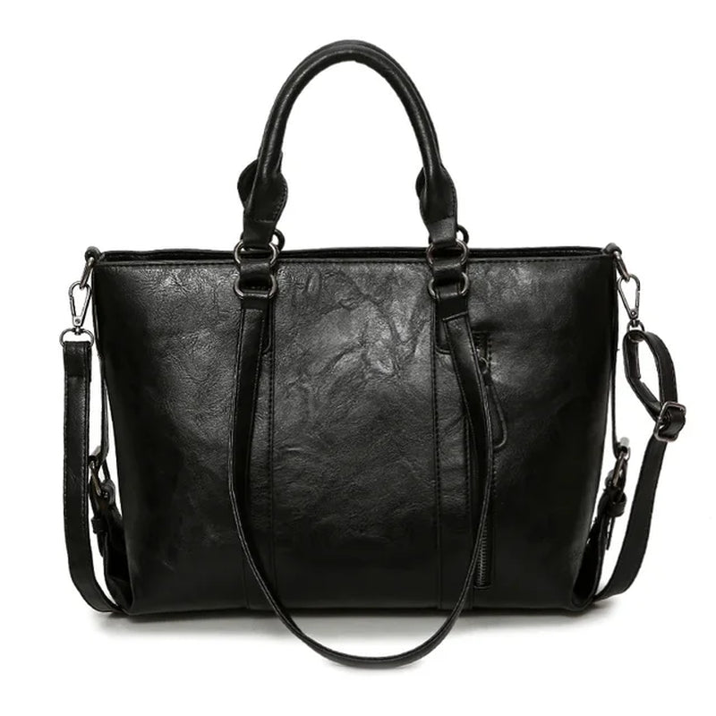 Retro Larger Capacity Shoulder Bags Vintage Women Leather Handbag Luxury Handbags Women Bags Designer Female Bag Messenger Bag