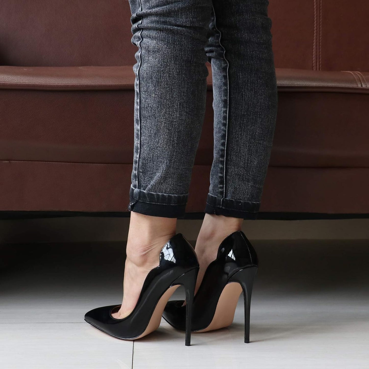 High Heels for Women, 4.72 Inch/12Cm Pointed Toe Dress Shoes Stiletto Heels Evening Party Pumps
