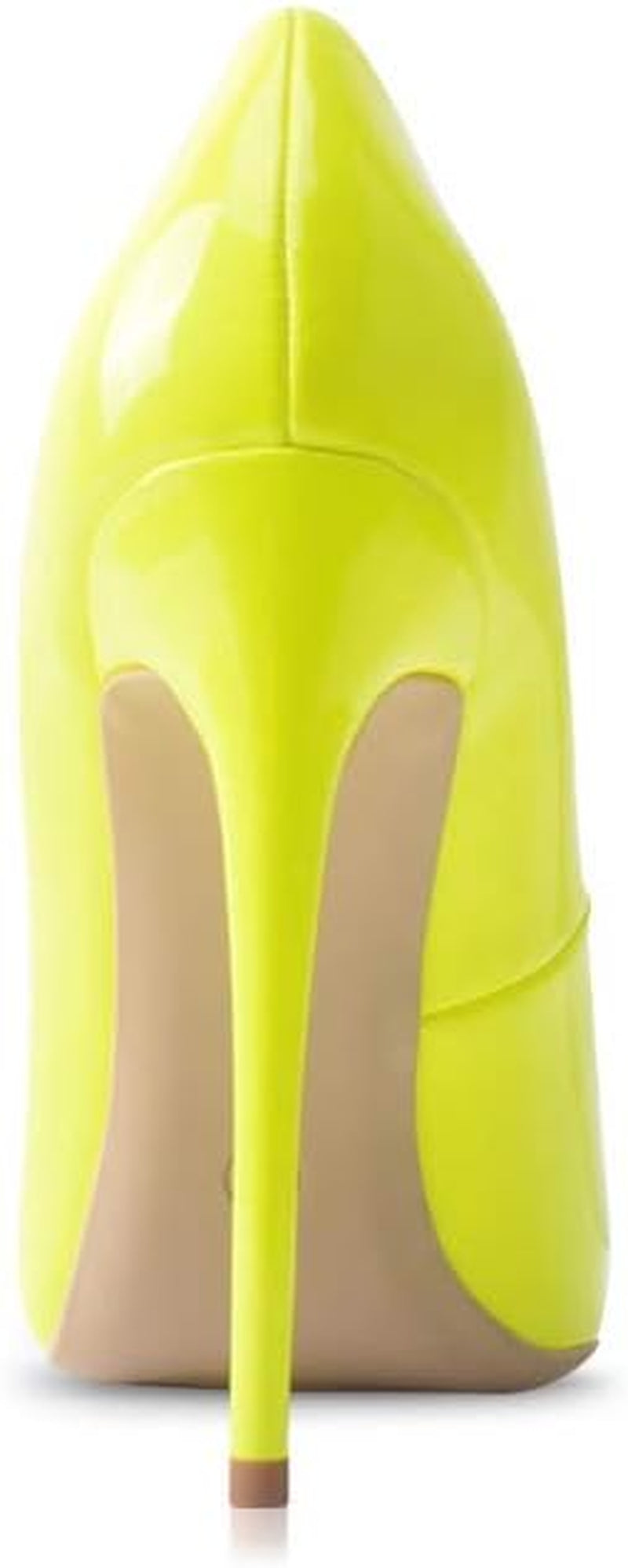 Women Pumps, Pointed Toe High Heel 4.7 Inch/12Cm Party Stiletto Heels Shoes Neon Yellow 6